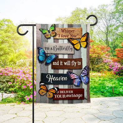 Whisper I Love You To A Butterfly Garden Flag