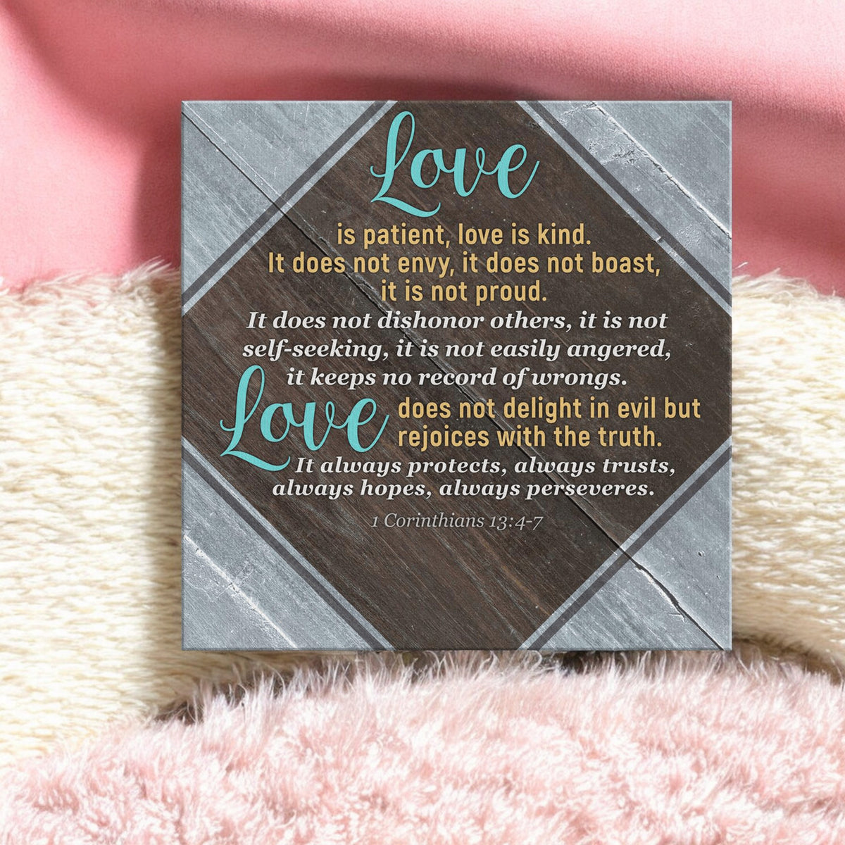 Personalized Love Is Patient Canvas Wall Art – Couple Gift