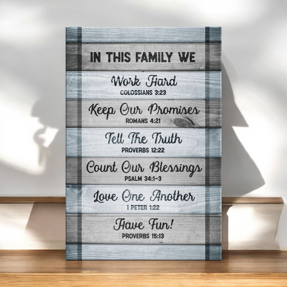 In This Family Bible Quotes Canvas Wall Art – Christian Wall Decor