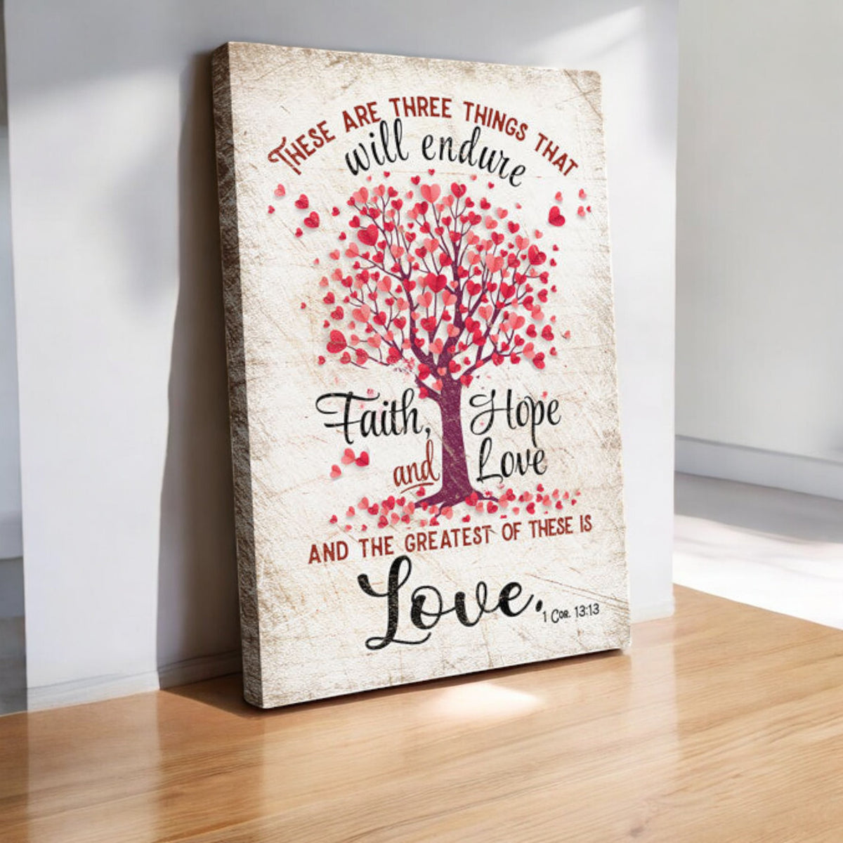Faith Hope Love -The Greatest Of These Is Love Premium Canvas