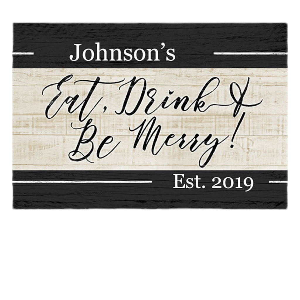 Personalized Eat, Drink, & Be Merry Premium Canvas