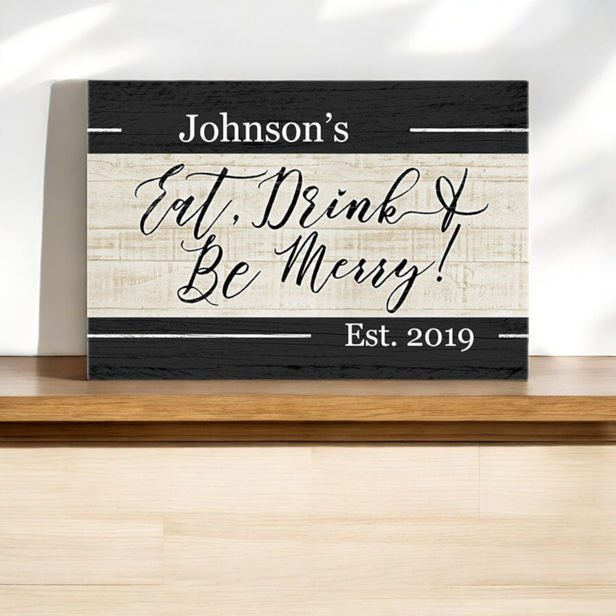Personalized Eat, Drink, & Be Merry Premium Canvas