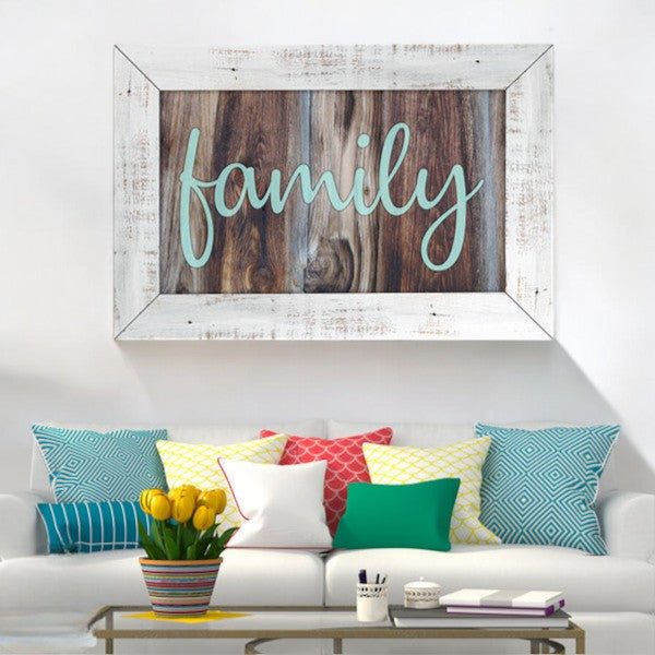 Family Rustic Wood Style Premium Canvas