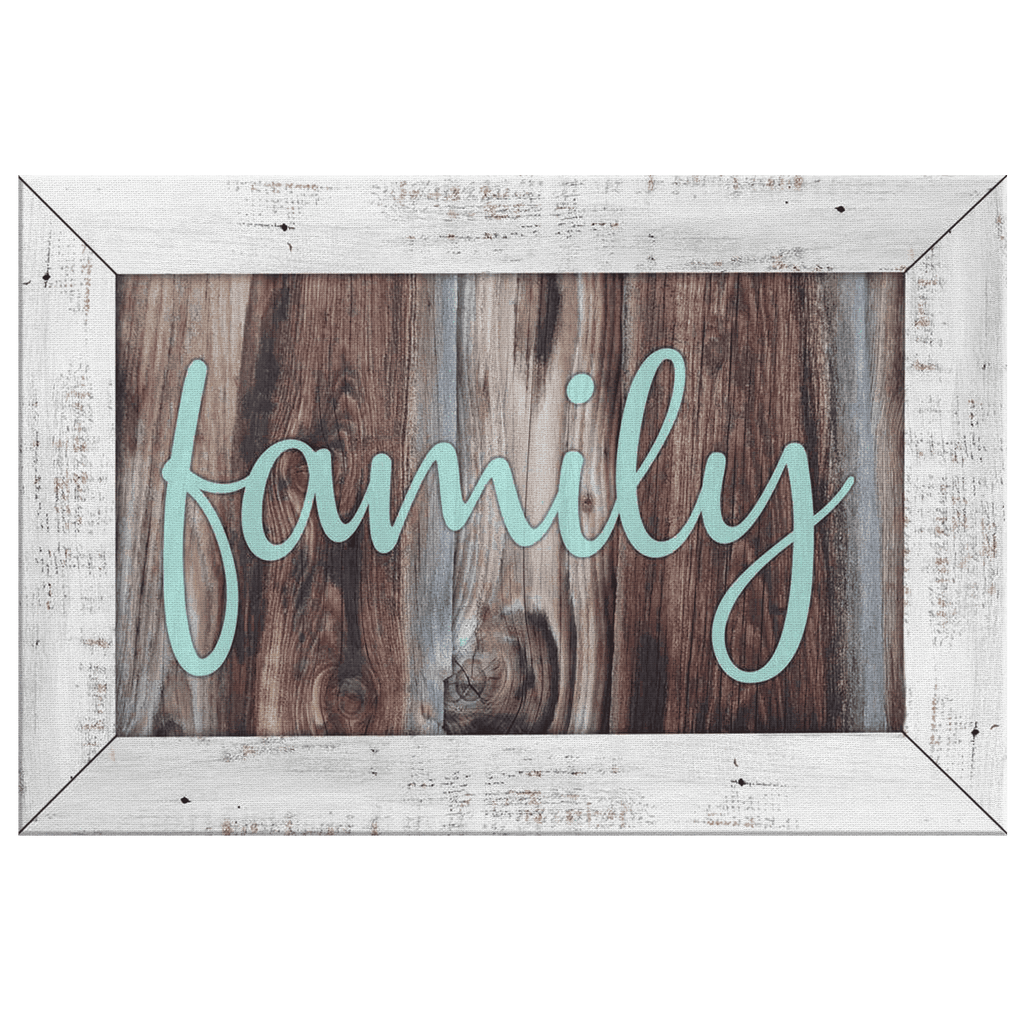 Family Rustic Wood Style Premium Canvas