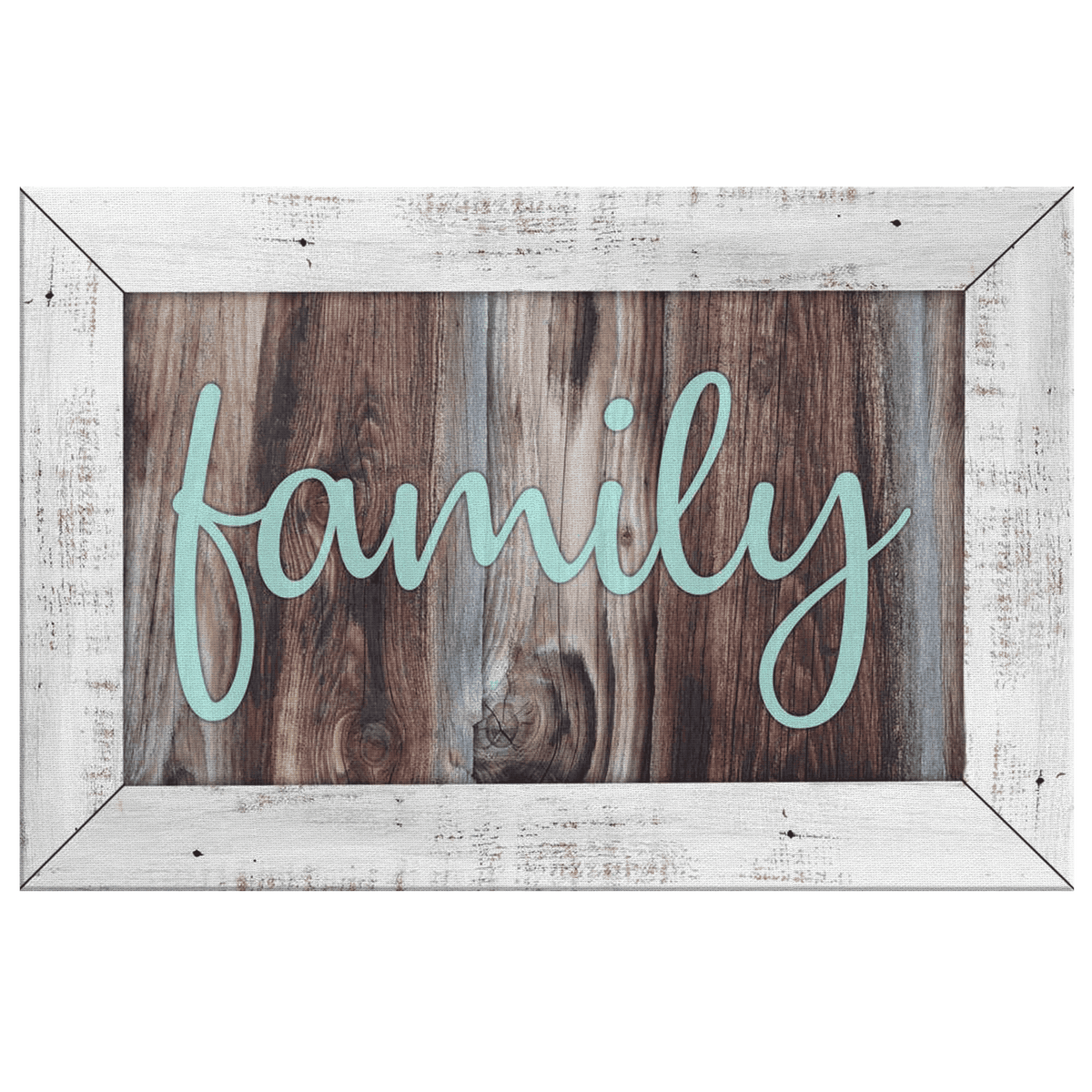 Family Rustic Wood Style Premium Canvas