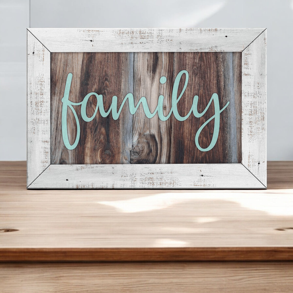 Family Rustic Wood Style Premium Canvas