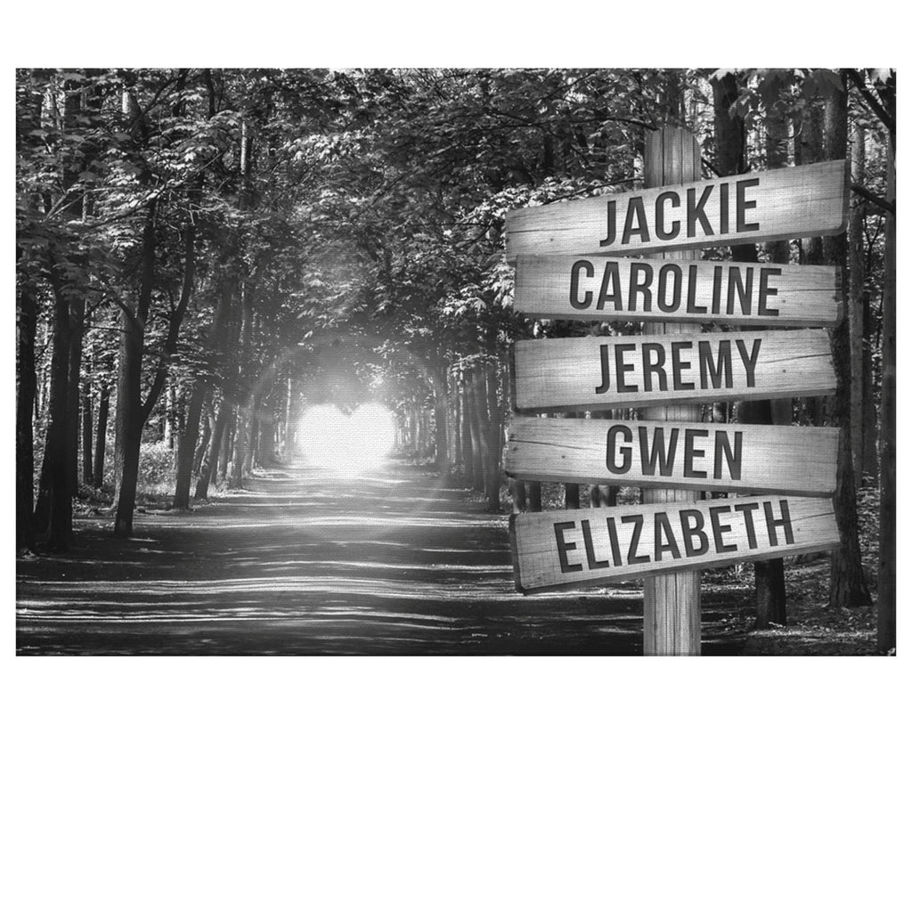 Personalized Names Love Forest Path Premium Canvas
