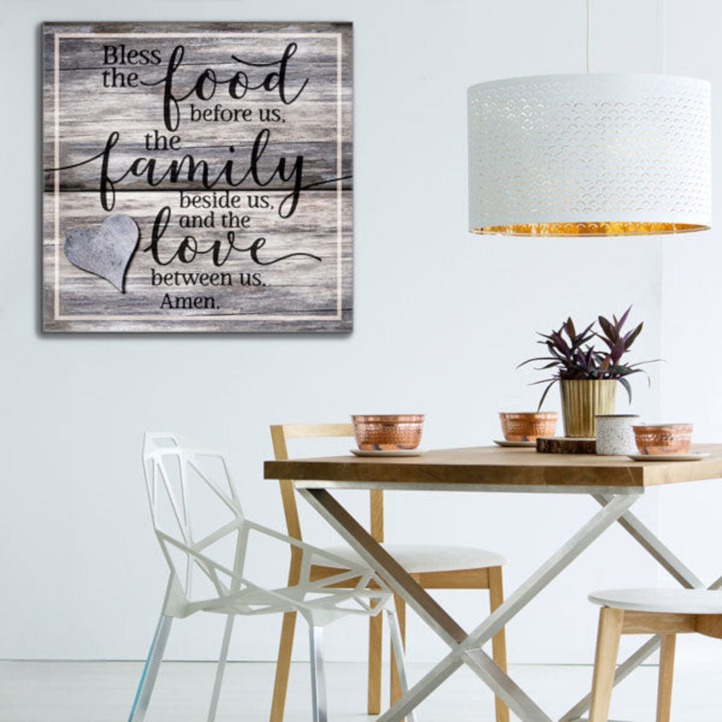 Food, Family, Love Premium Canvas