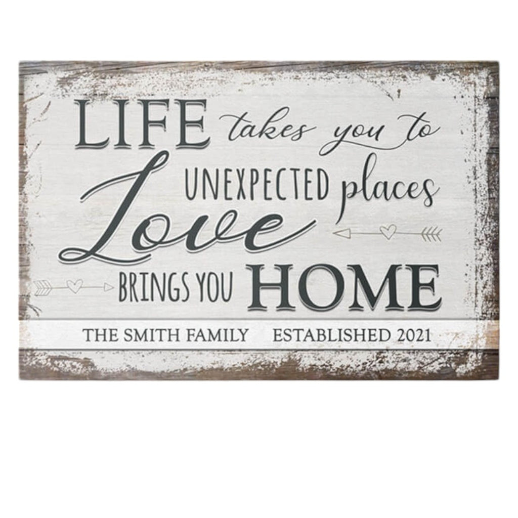 Personalized Love Brings You Home Premium Canvas