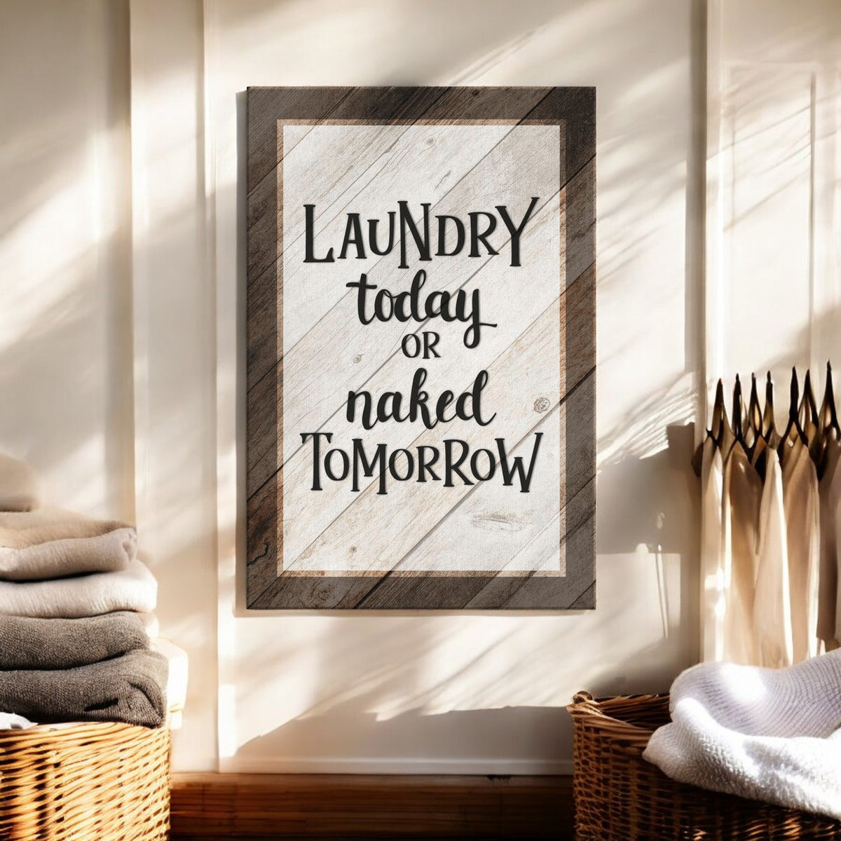 Laundry Today or Naked Tomorrow Premium Canvas