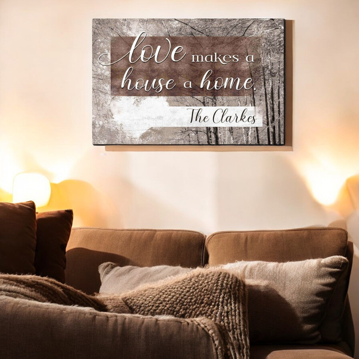 Personalized Love Makes A House A Home Premium Canvas