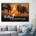 The Beach - My Happy Place  Premium Canvas