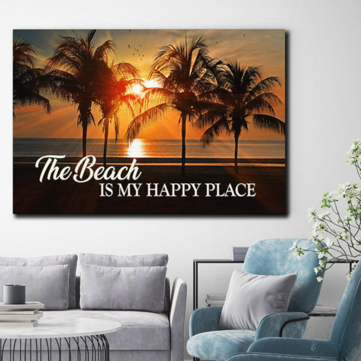 The Beach - My Happy Place  Premium Canvas