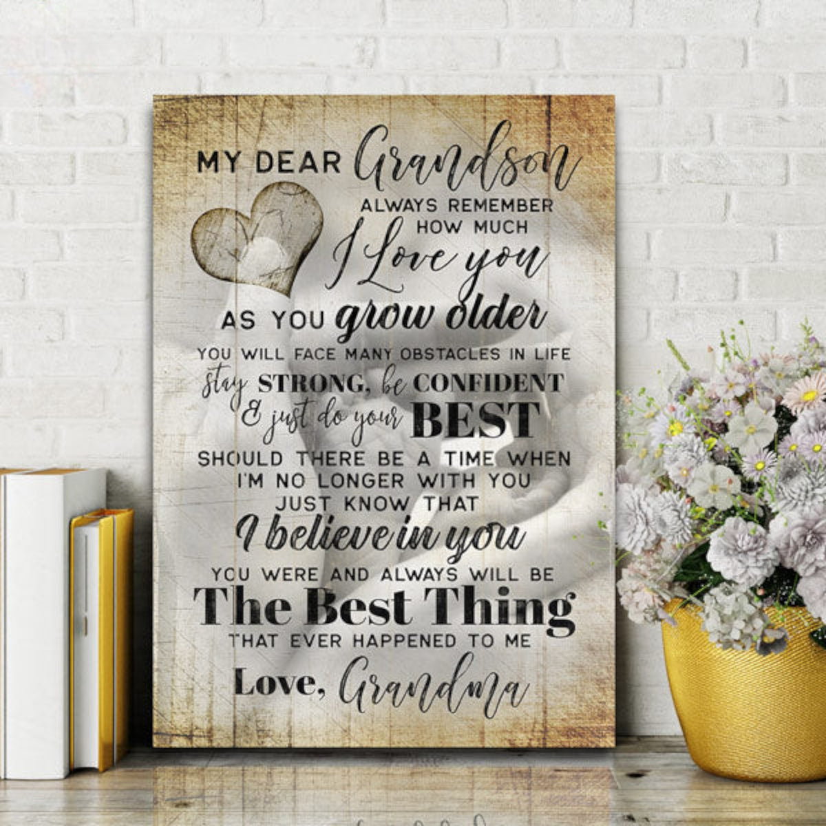 Personalized My Dear Grandson - I Love You Premium Canvas