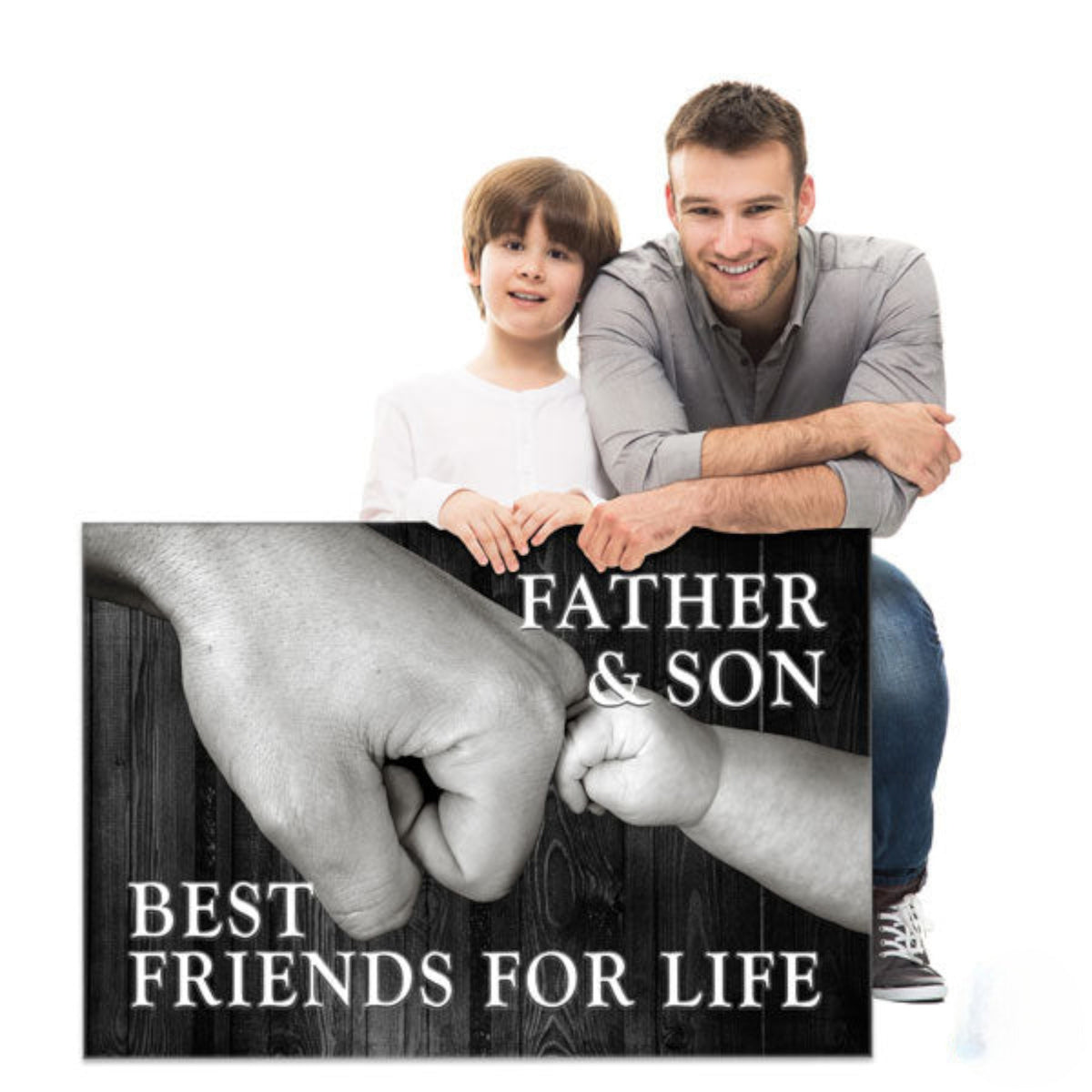 Father And Son - Best Friends For Life Canvas Wall Art – Gift for Dad