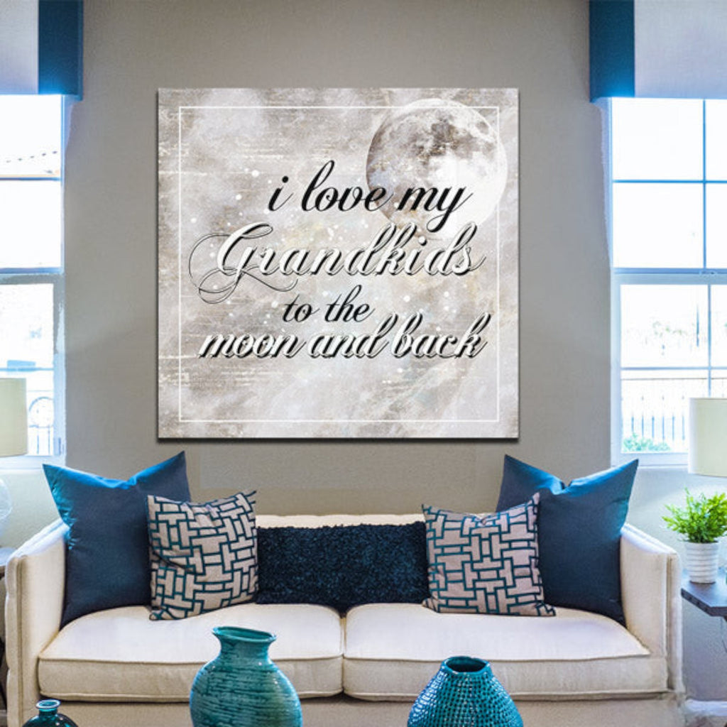 I Love my Grandkids to the Moon and Back Premium Canvas