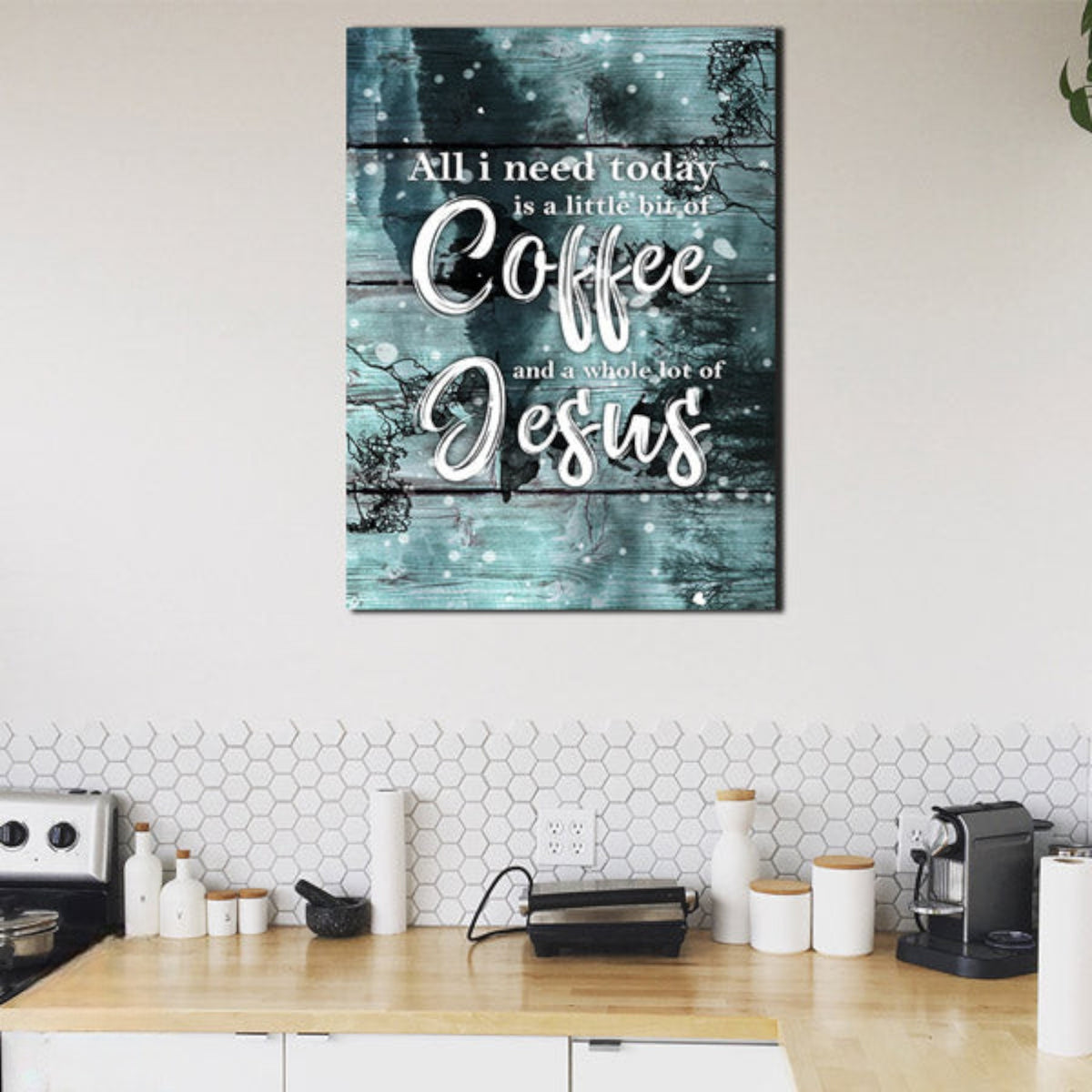 Coffee And Jesus Canvas Wall Art – Christian Wall Decor