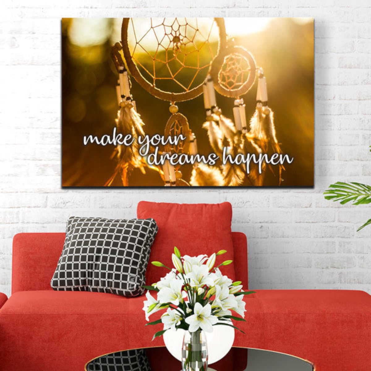 Make Your Dreams Happen Dreamcatcher Premium Canvas