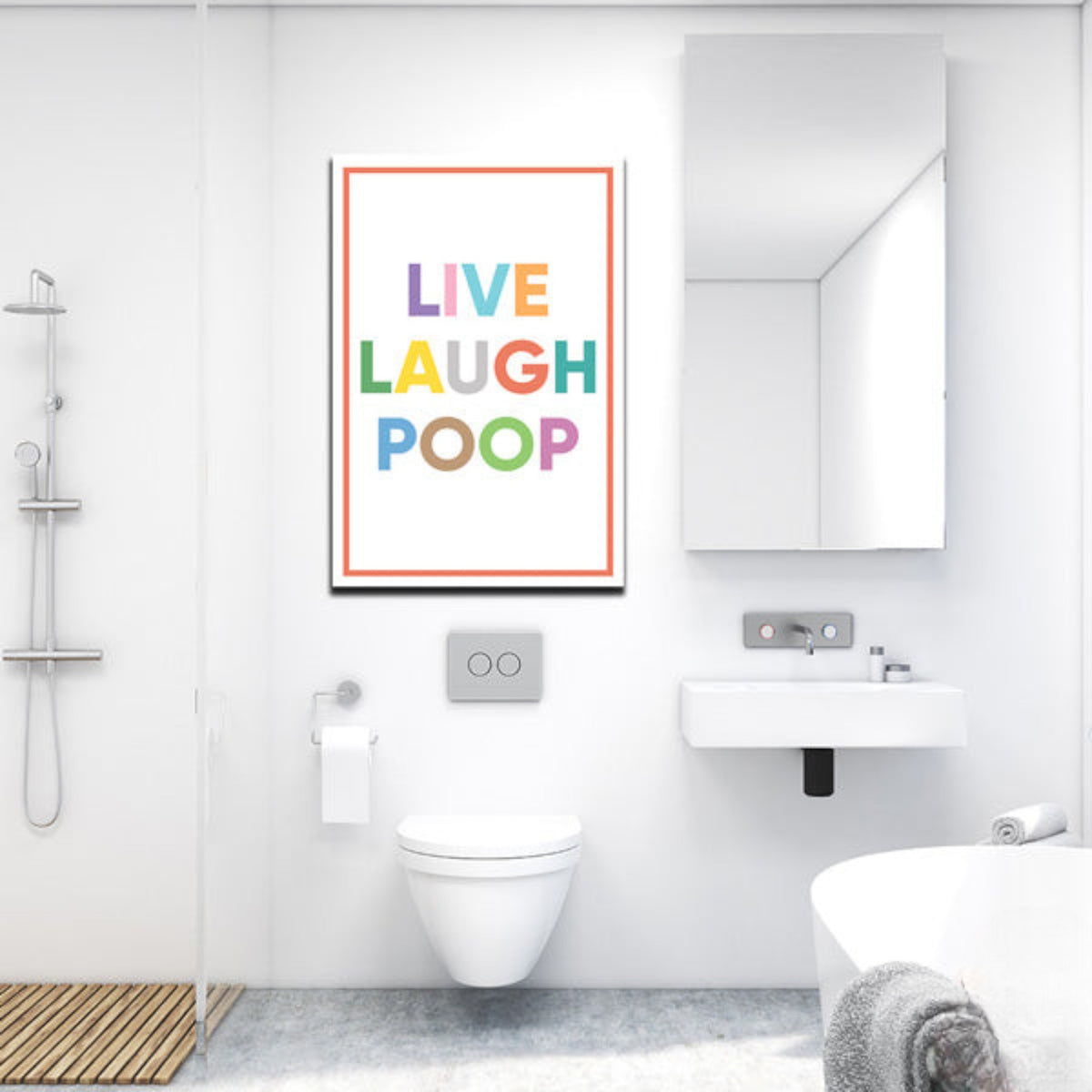 Live Laugh Poop Premium Canvas