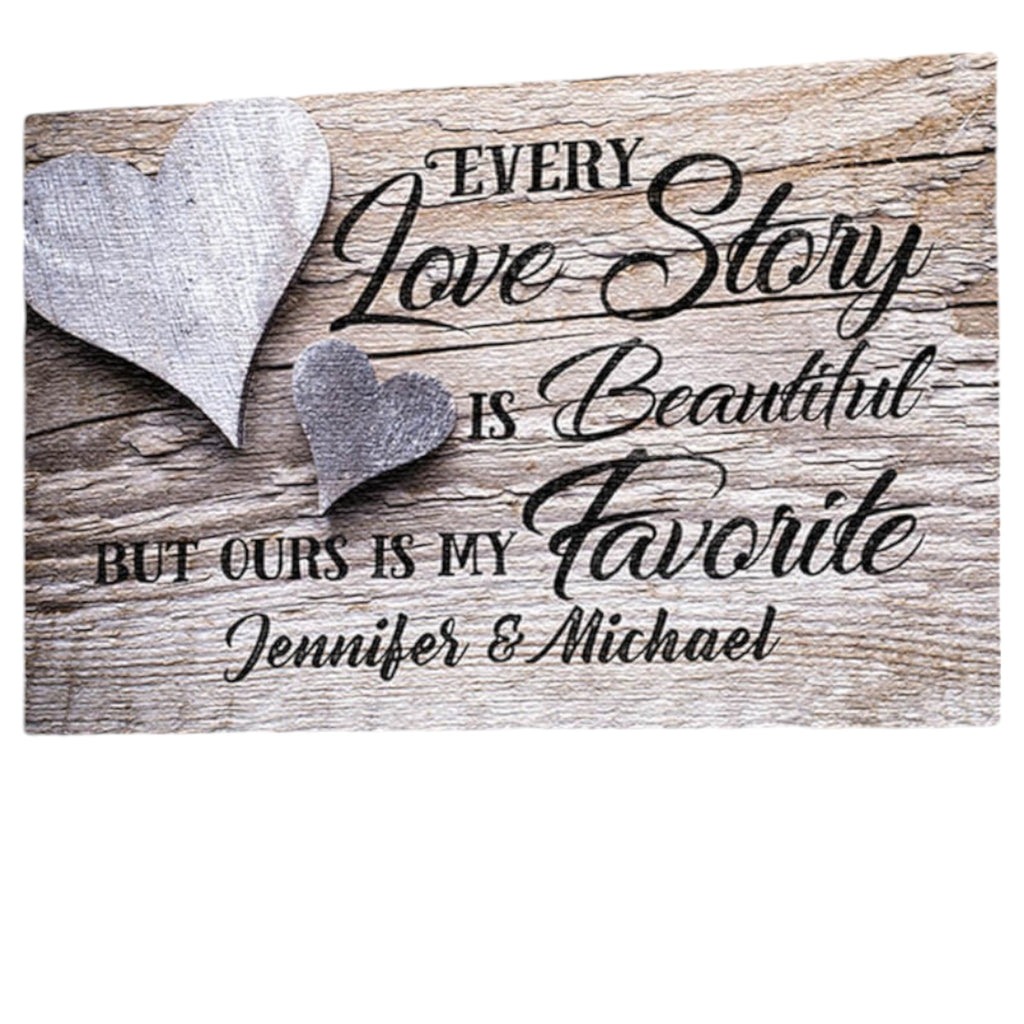 Personalized Our Love Story Premium Canvas