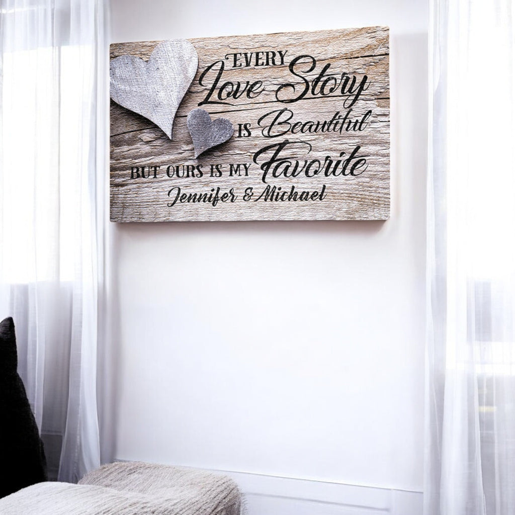 Personalized Our Love Story Premium Canvas