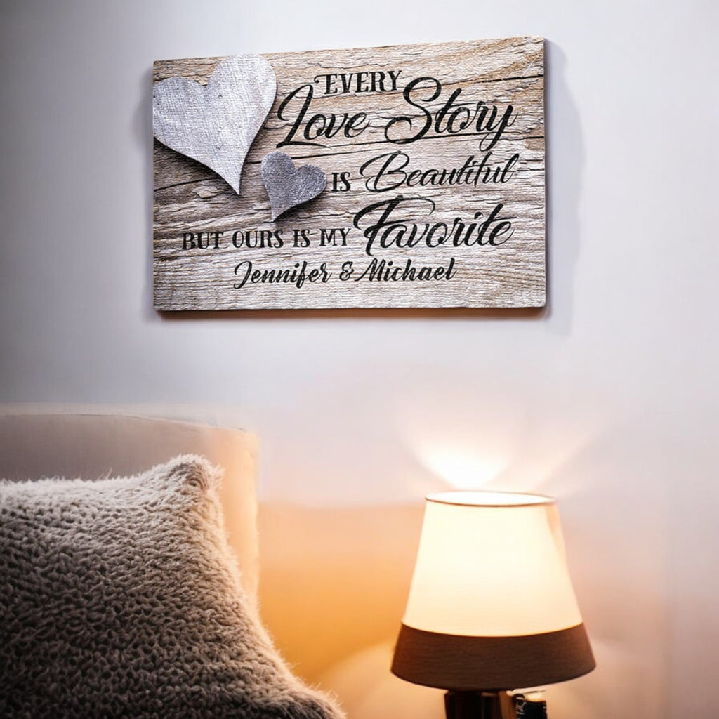 Personalized Our Love Story Premium Canvas