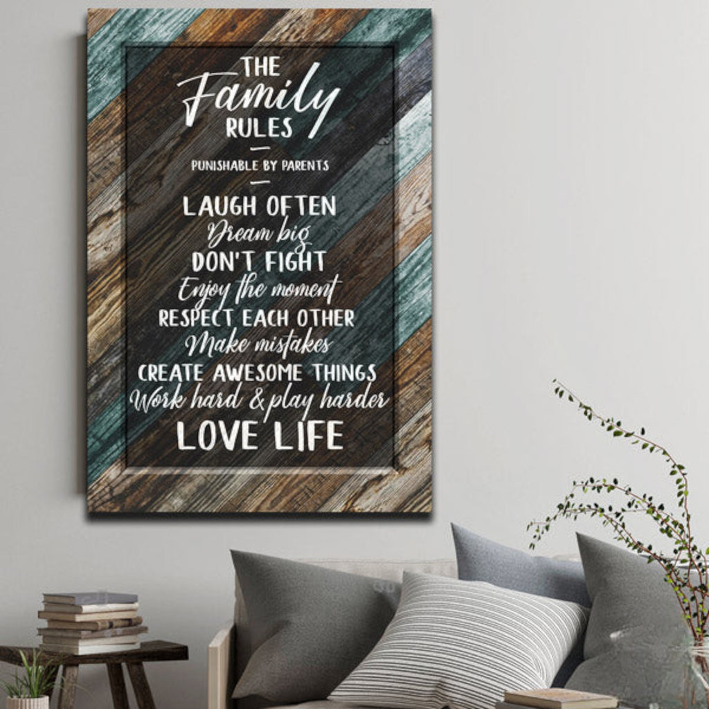 The Family Rules Premium Canvas