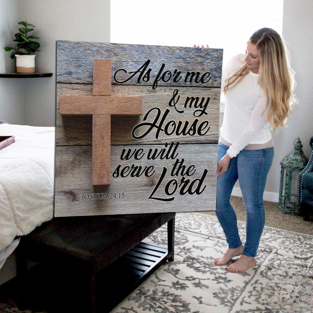 As For Me & my House We Will Serve The Lord Premium Canvas