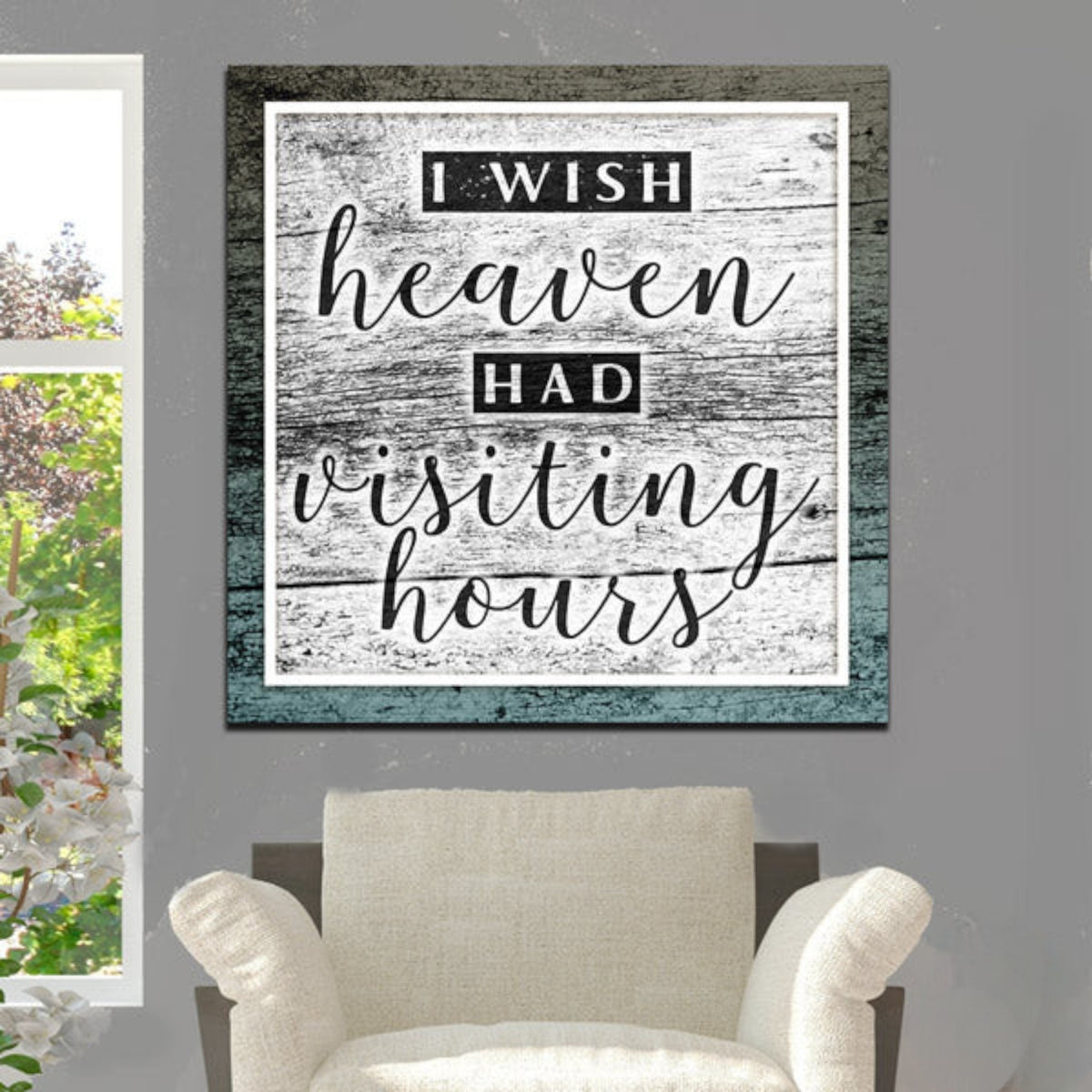 I Wish Heaven Had Visiting Hours Premium Canvas