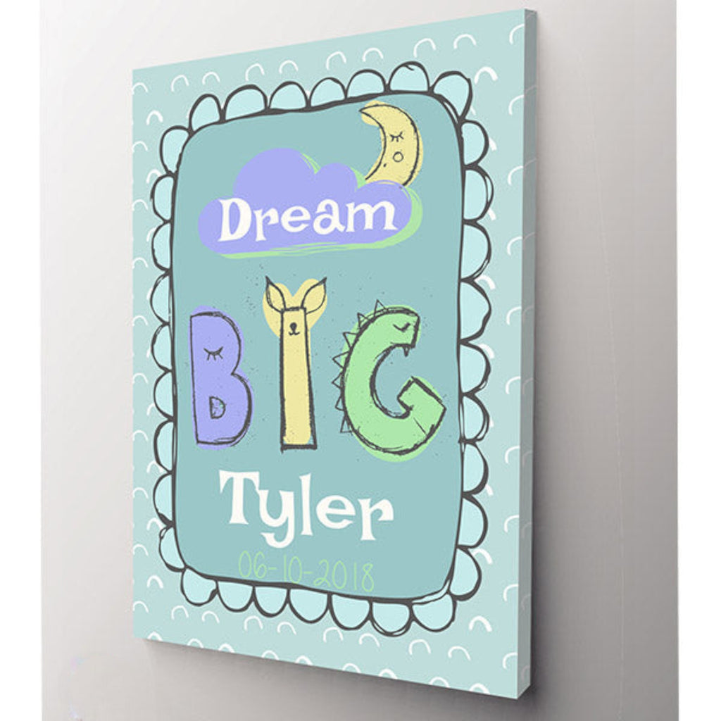 Personalized Dream Big Childs Name Premium Canvas