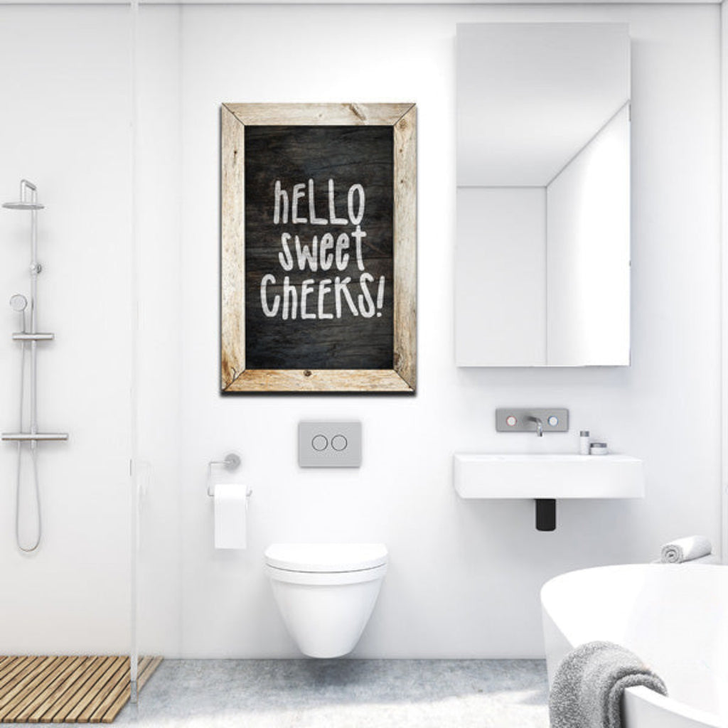 Hello Sweet Cheeks Premium Bathroom Canvas