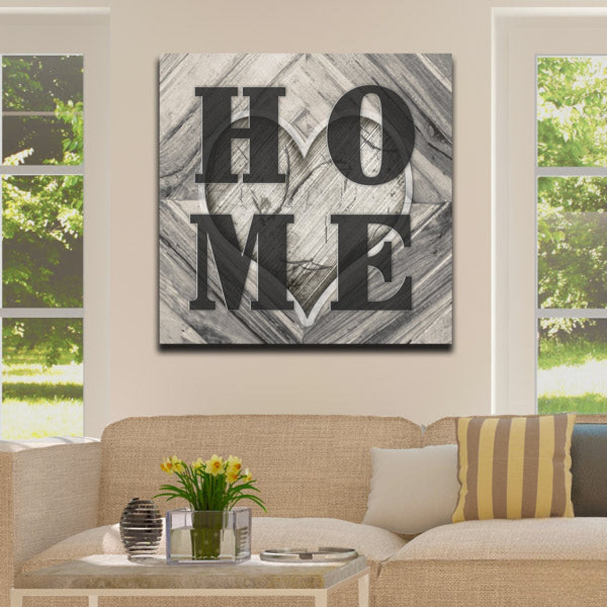 HOME Heart Design Premium Square Canvas