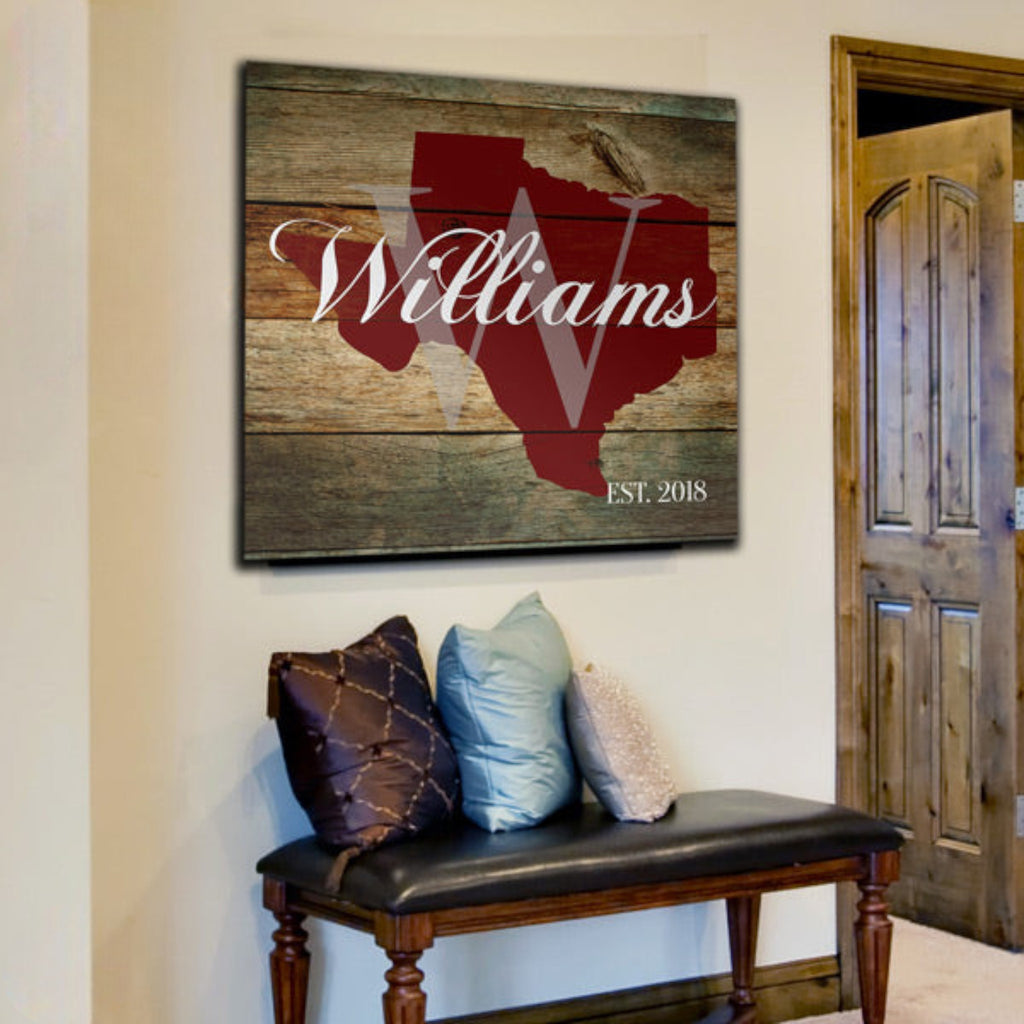 Personalized Texas Family Name Premium Canvas