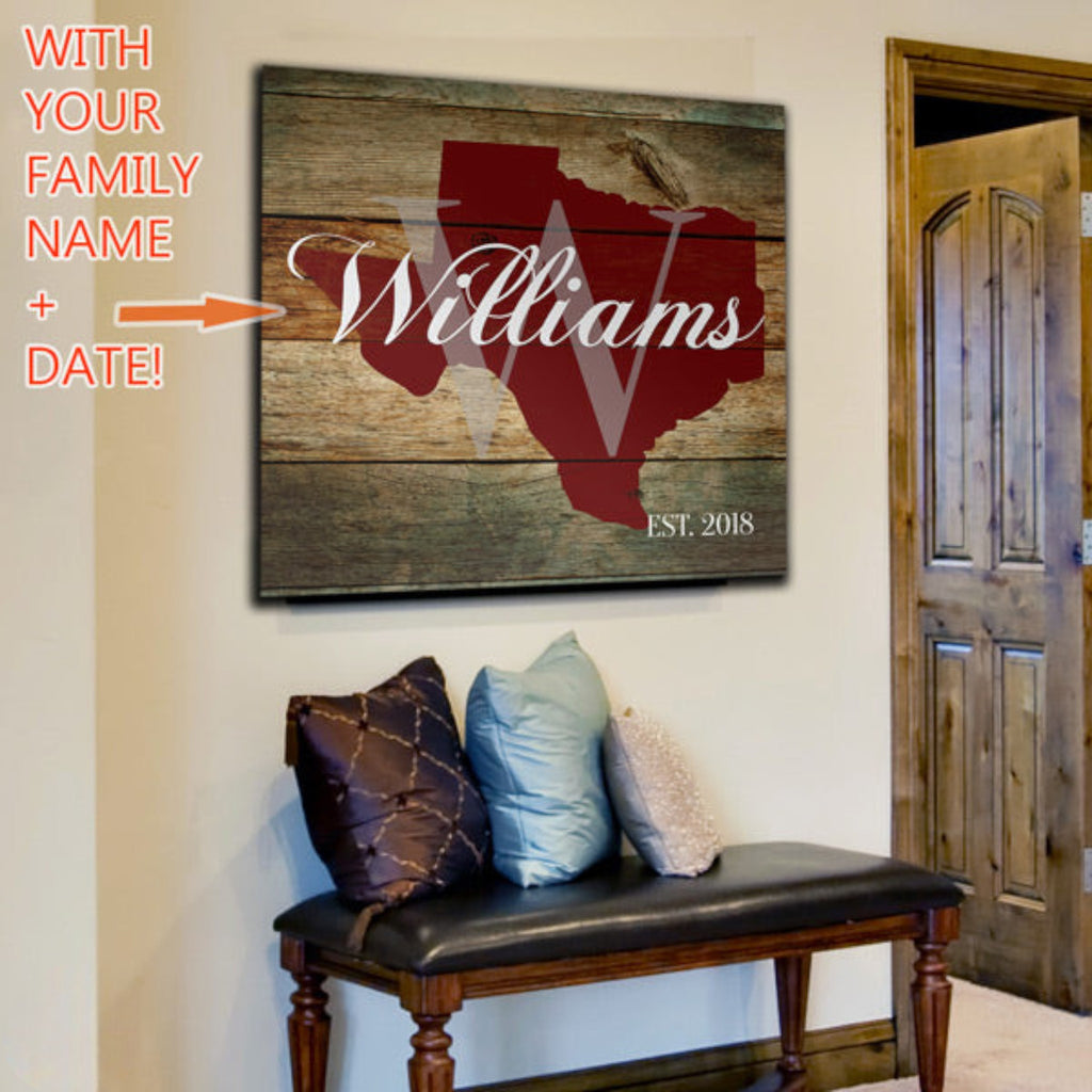 Personalized Texas Family Name Premium Canvas