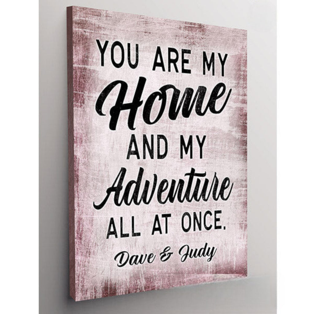 Personalized You Are My Home & My Adventure Premium Canvas