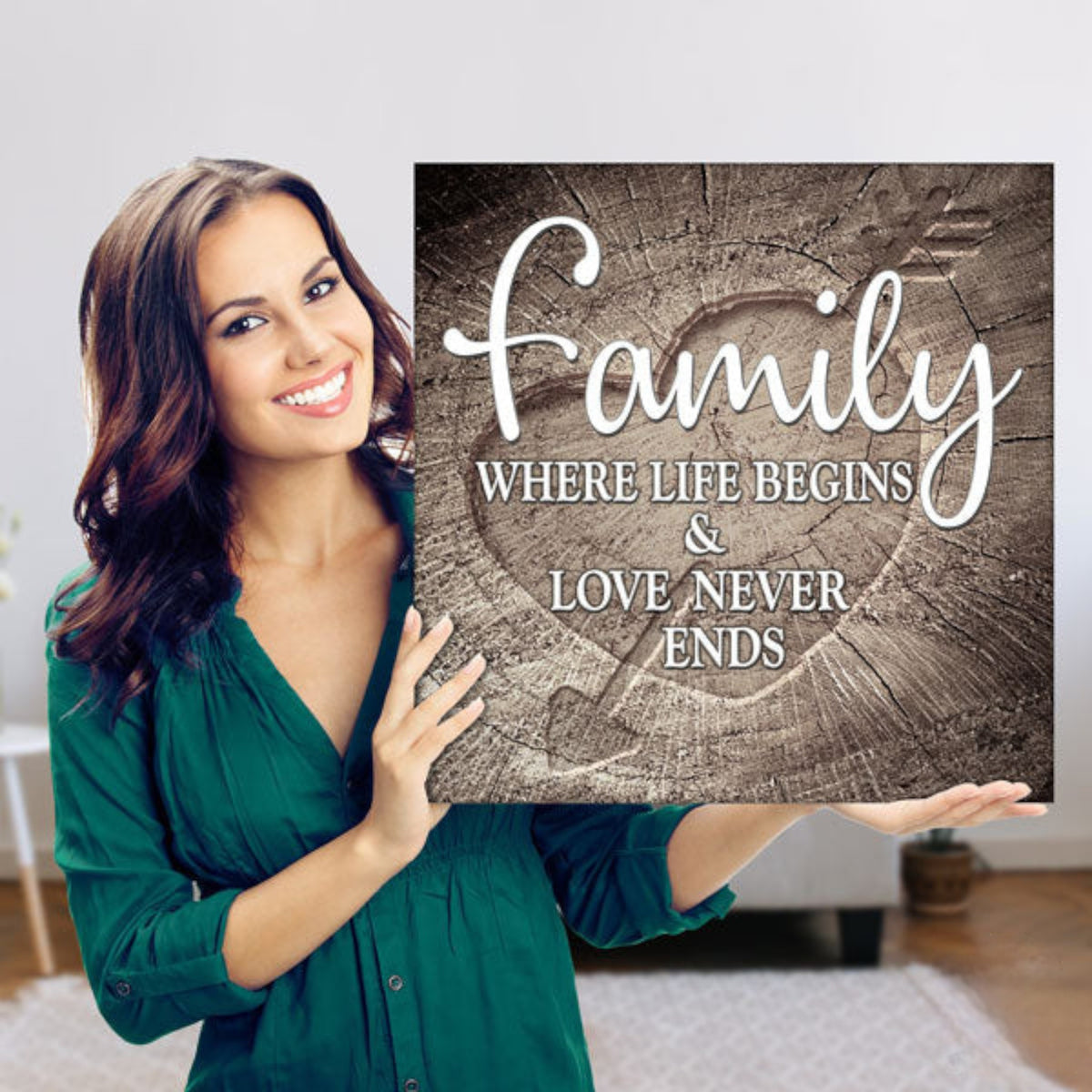 Family - Where Life Begins.. Premium Canvas