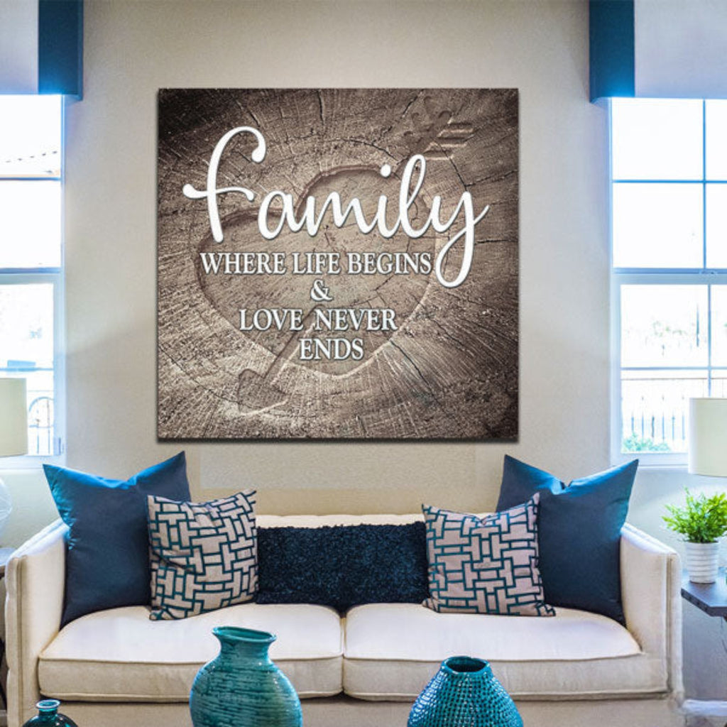 Family - Where Life Begins.. Premium Canvas