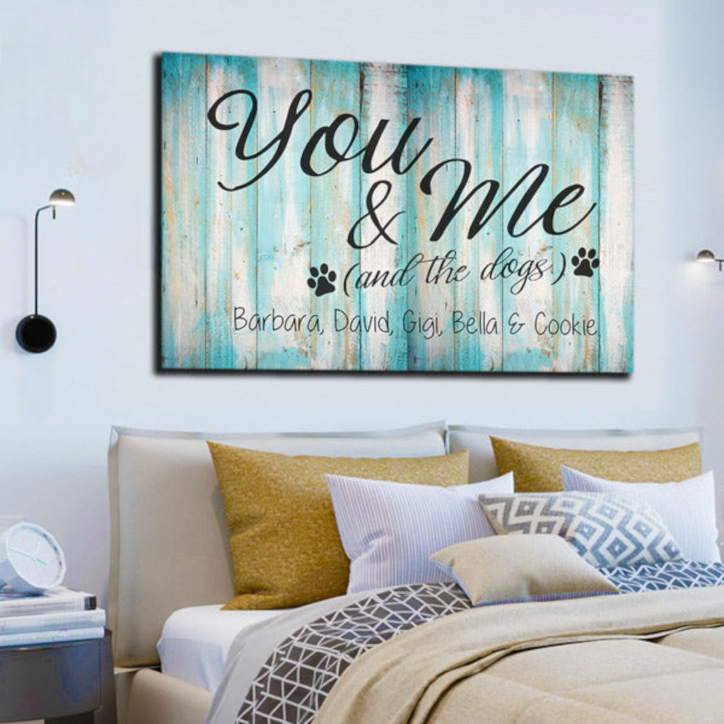 Personalized You & Me And The Dogs Premium Canvas