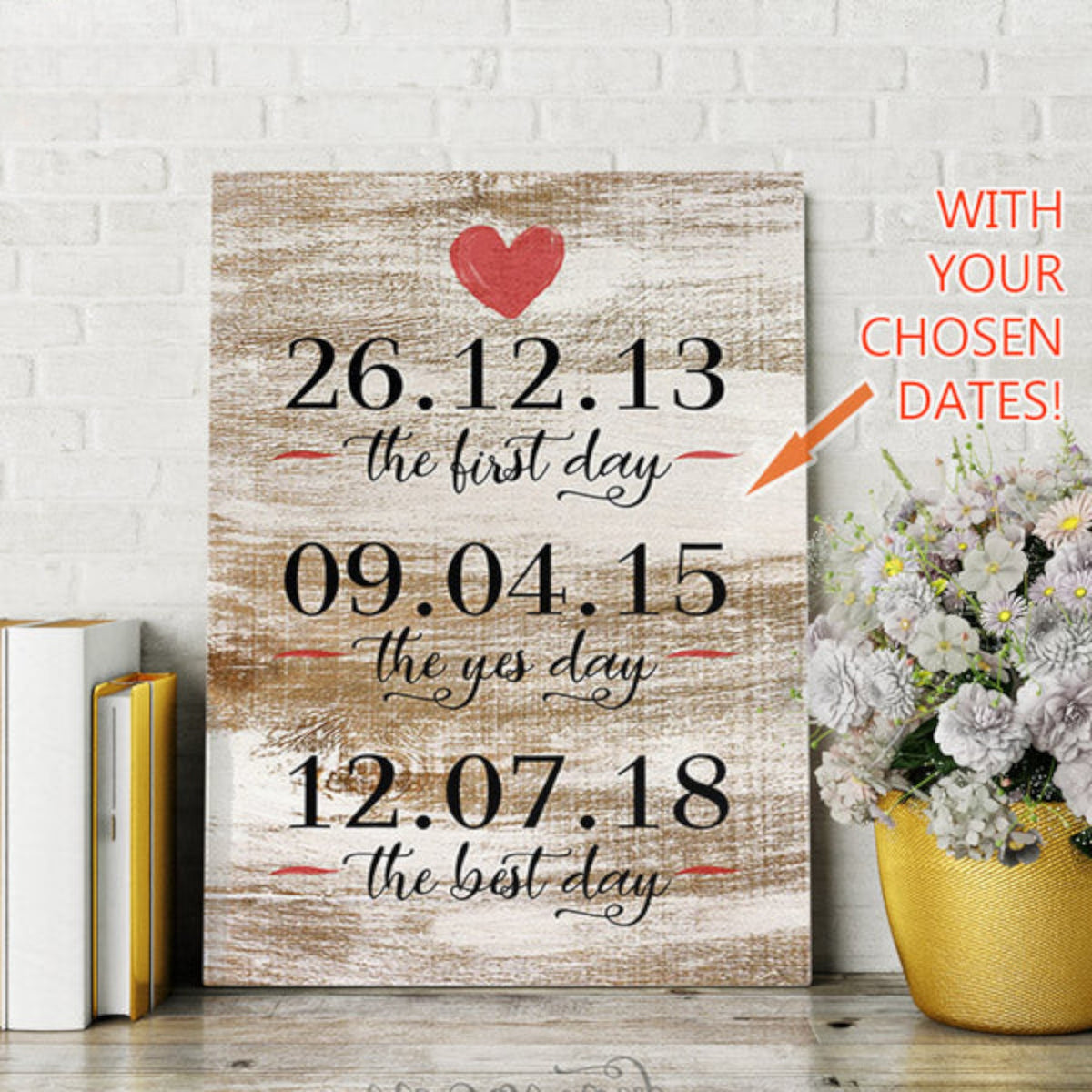Personalized The First Yes, Best Day Canvas Wall Art – Wedding Gift