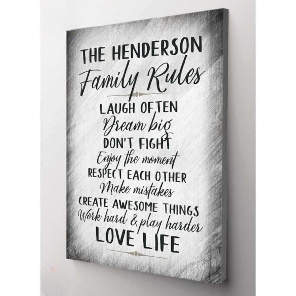 Personalized Family Rules.. Premium Canvas