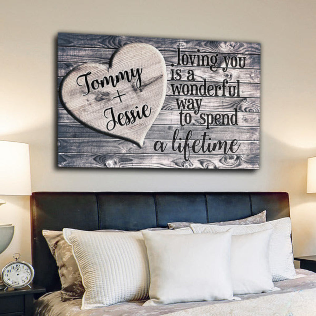 Personalized Loving You - A Wonderful Way To Spend A Lifetime Premium Canvas