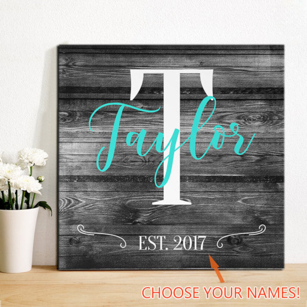 Personalized Family Name Color-Choice Premium Canvas