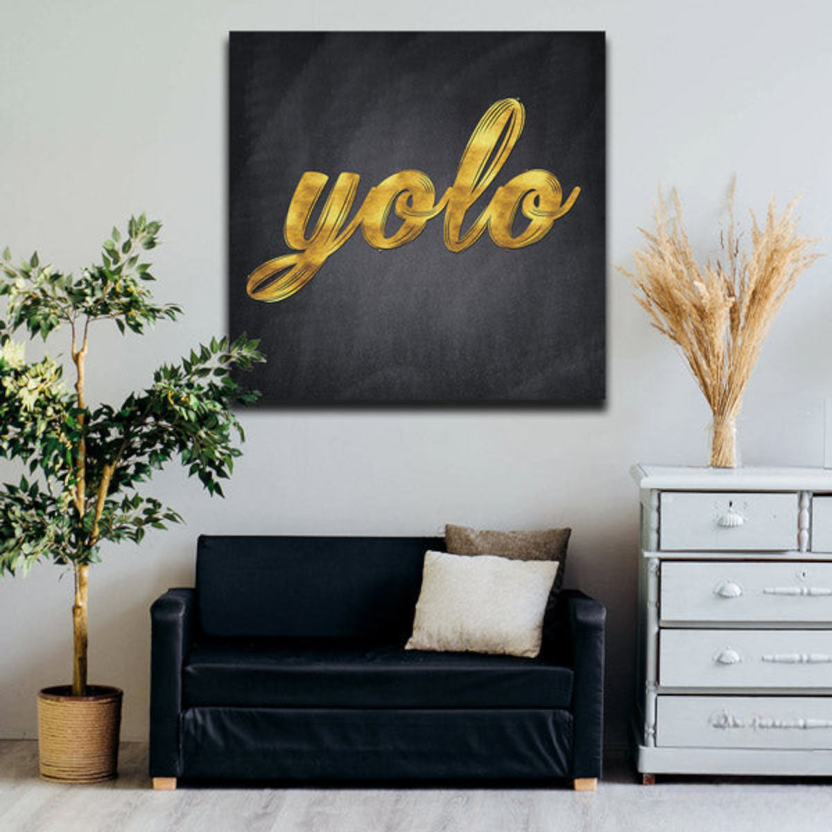 Yolo Gold Typography Premium Canvas