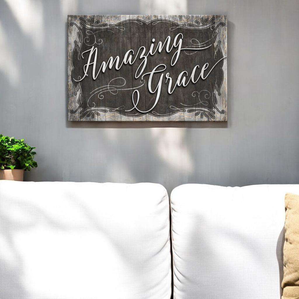 Amazing Grace Premium Rustic Canvas