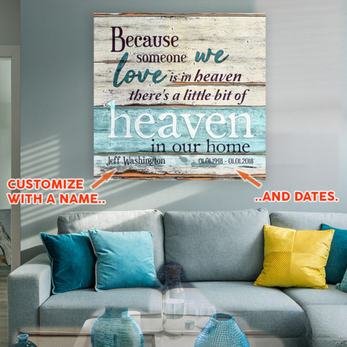 Personalized Someone We Love is in Heaven Premium Canvas