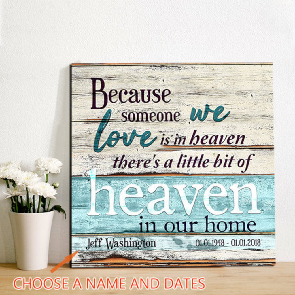 Personalized Someone We Love is in Heaven Premium Canvas