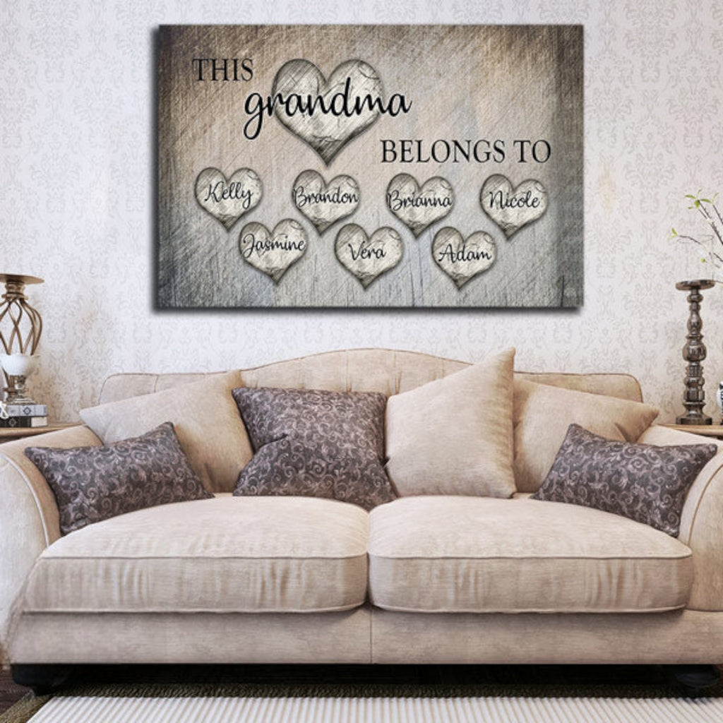 Personalized This Grandma Belongs To Premium Canvas