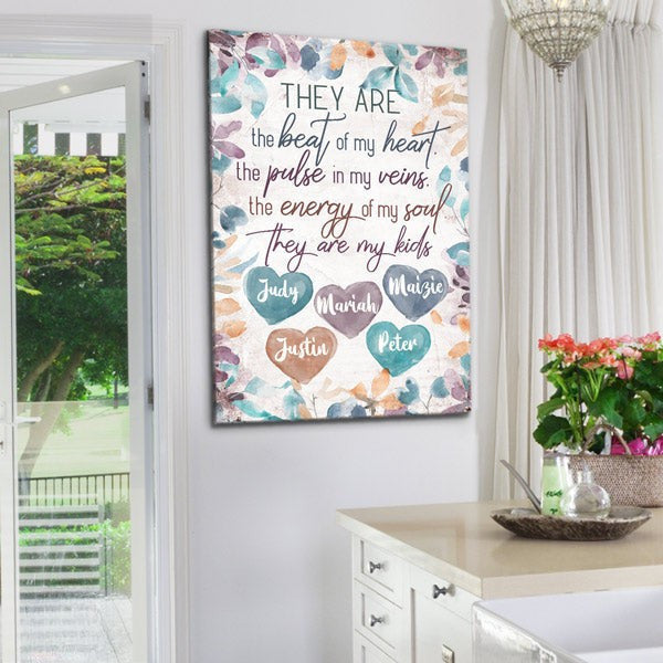 Personalized They Are The Beat Of My Heart Premium Canvas
