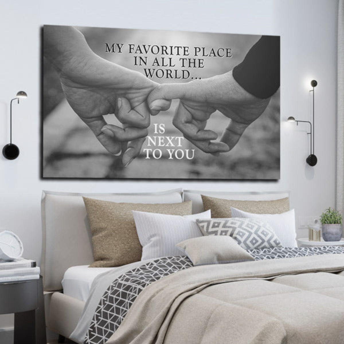My Favorite Place In All The World Is Next To You Canvas Wall Art – Couple Gift