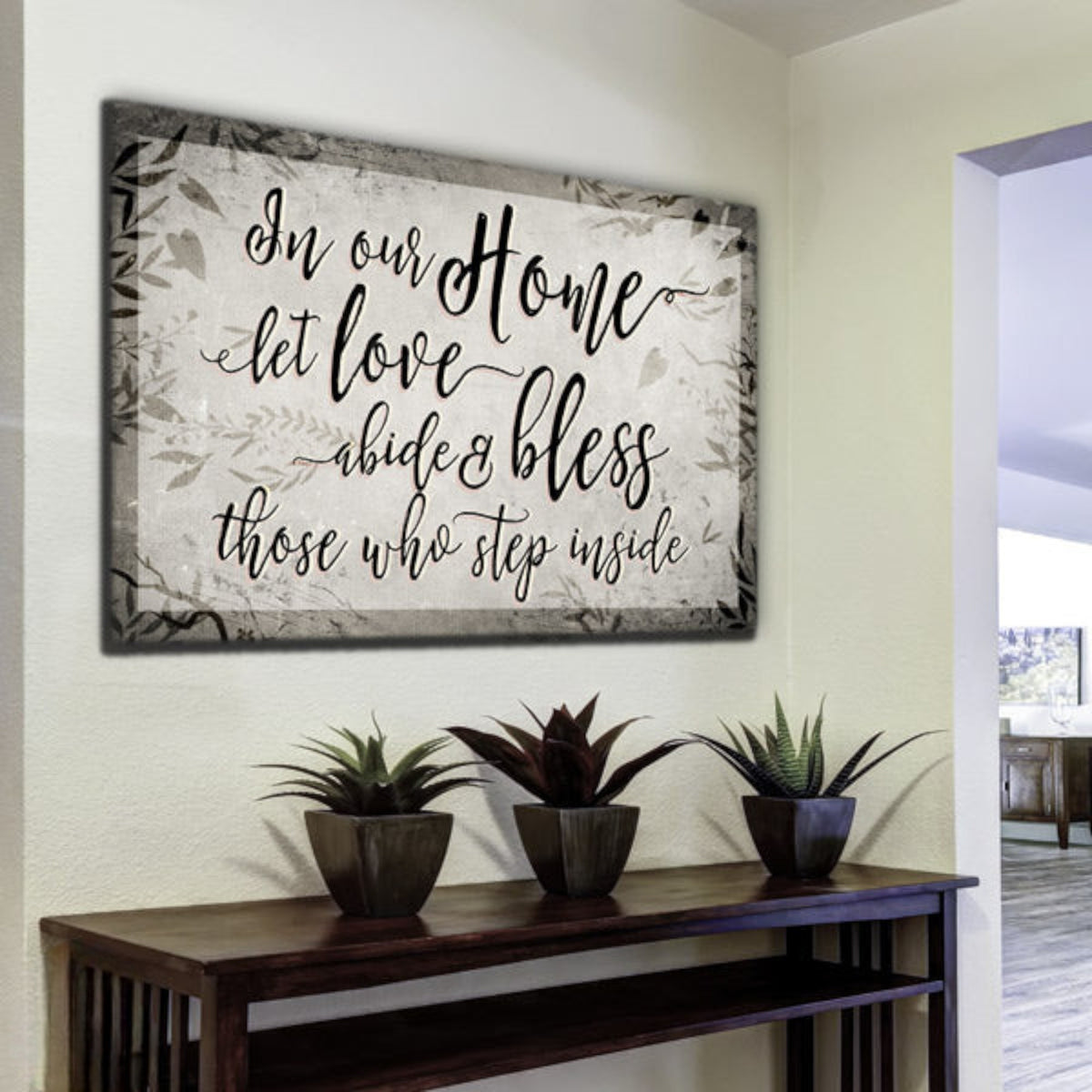 In Our Home, Let Love Abide Premium Canvas